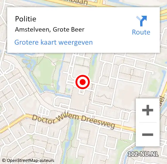 Locatie op kaart van de 112 melding: Politie Amstelveen, Grote Beer op 15 september 2014 19:07