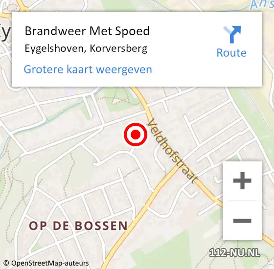 Locatie op kaart van de 112 melding: Brandweer Met Spoed Naar Eygelshoven, Korversberg op 18 november 2023 19:33