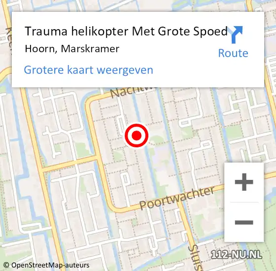 Locatie op kaart van de 112 melding: Trauma helikopter Met Grote Spoed Naar Hoorn, Marskramer op 18 november 2023 19:44