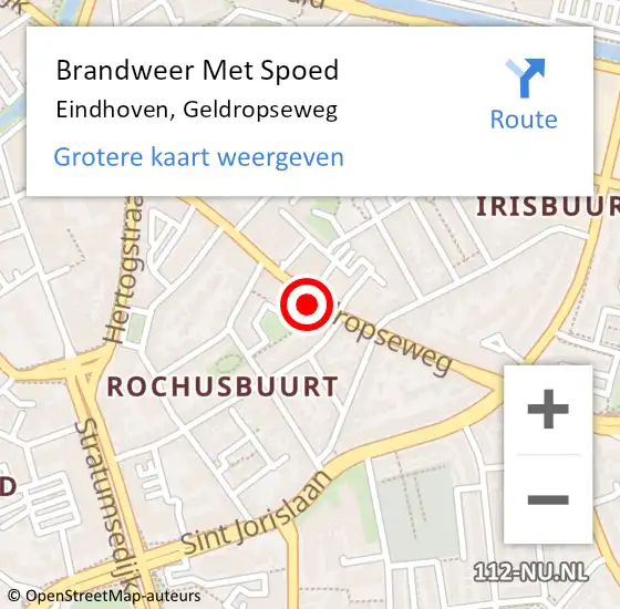 Locatie op kaart van de 112 melding: Brandweer Met Spoed Naar Eindhoven, Geldropseweg op 18 november 2023 20:47