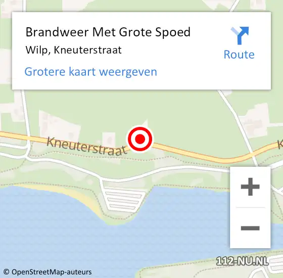 Locatie op kaart van de 112 melding: Brandweer Met Grote Spoed Naar Wilp, Kneuterstraat op 18 november 2023 22:04