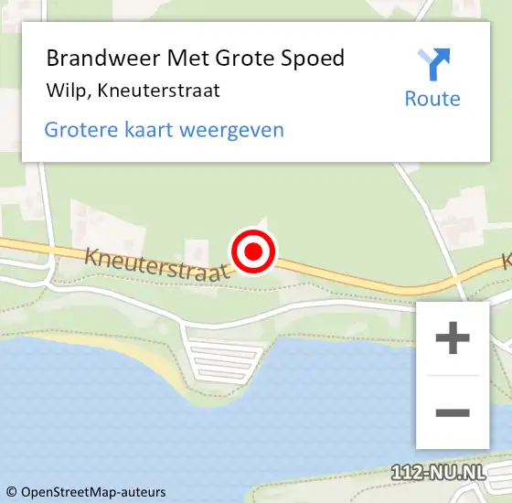 Locatie op kaart van de 112 melding: Brandweer Met Grote Spoed Naar Wilp, Kneuterstraat op 18 november 2023 22:19