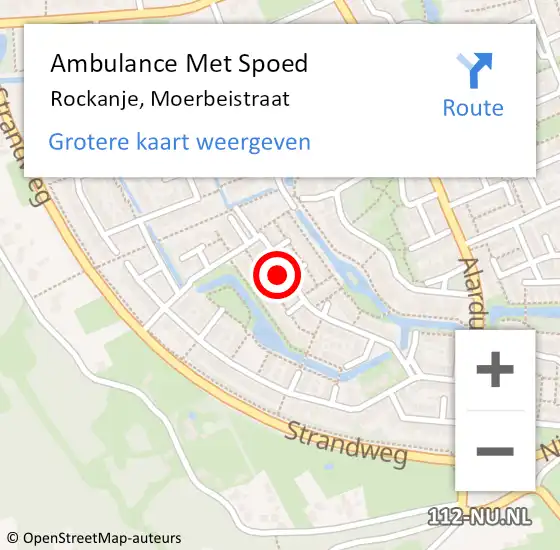 Locatie op kaart van de 112 melding: Ambulance Met Spoed Naar Rockanje, Moerbeistraat op 18 november 2023 22:25