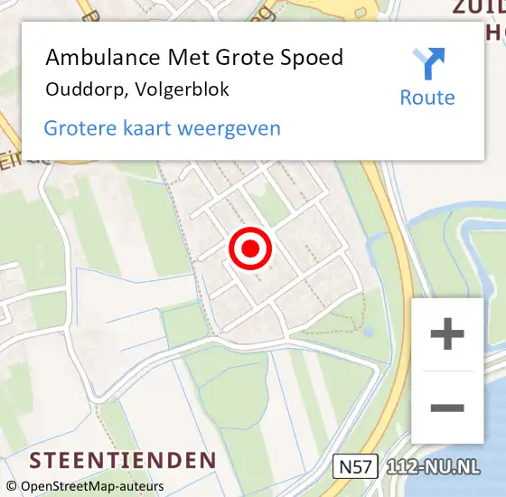 Locatie op kaart van de 112 melding: Ambulance Met Grote Spoed Naar Ouddorp, Volgerblok op 18 november 2023 22:44