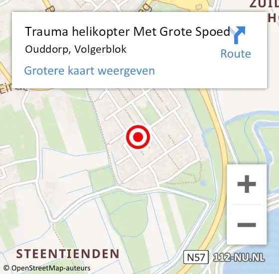 Locatie op kaart van de 112 melding: Trauma helikopter Met Grote Spoed Naar Ouddorp, Volgerblok op 18 november 2023 22:46