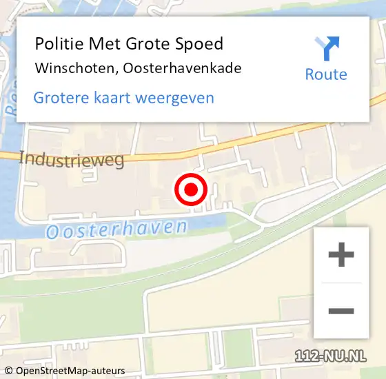 Locatie op kaart van de 112 melding: Politie Met Grote Spoed Naar Winschoten, Oosterhavenkade op 18 november 2023 22:52
