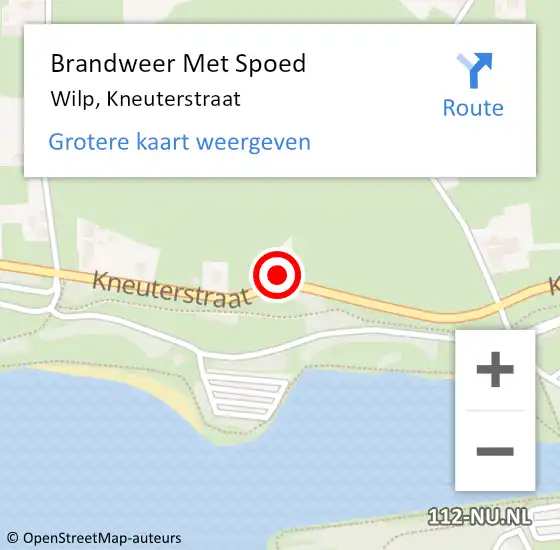 Locatie op kaart van de 112 melding: Brandweer Met Spoed Naar Wilp, Kneuterstraat op 18 november 2023 23:34