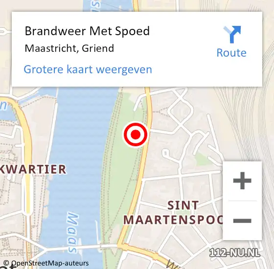 Locatie op kaart van de 112 melding: Brandweer Met Spoed Naar Maastricht, Griend op 19 november 2023 00:06