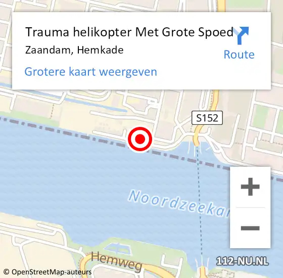 Locatie op kaart van de 112 melding: Trauma helikopter Met Grote Spoed Naar Zaandam, Hemkade op 19 november 2023 00:09