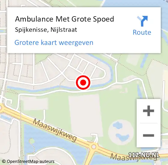 Locatie op kaart van de 112 melding: Ambulance Met Grote Spoed Naar Spijkenisse, Nijlstraat op 19 november 2023 01:54