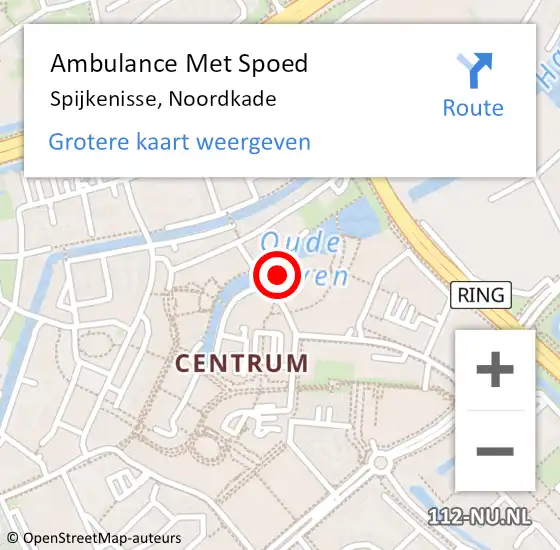 Locatie op kaart van de 112 melding: Ambulance Met Spoed Naar Spijkenisse, Noordkade op 19 november 2023 03:32