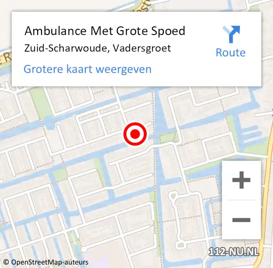 Locatie op kaart van de 112 melding: Ambulance Met Grote Spoed Naar Zuid-Scharwoude, Vadersgroet op 19 november 2023 05:10