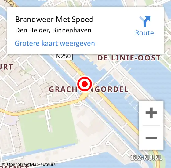 Locatie op kaart van de 112 melding: Brandweer Met Spoed Naar Den Helder, Binnenhaven op 19 november 2023 08:29