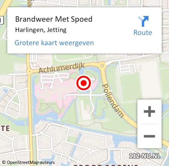 Locatie op kaart van de 112 melding: Brandweer Met Spoed Naar Harlingen, Jetting op 19 november 2023 08:56