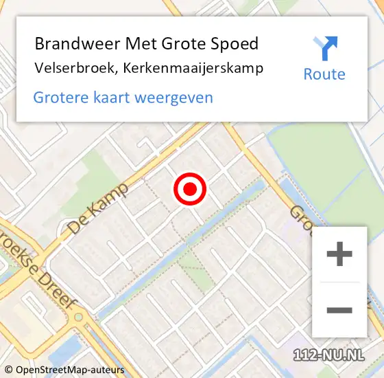 Locatie op kaart van de 112 melding: Brandweer Met Grote Spoed Naar Velserbroek, Kerkenmaaijerskamp op 19 november 2023 09:59