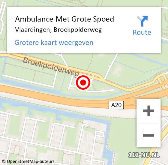 Locatie op kaart van de 112 melding: Ambulance Met Grote Spoed Naar Vlaardingen, Broekpolderweg op 19 november 2023 10:31