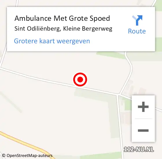 Locatie op kaart van de 112 melding: Ambulance Met Grote Spoed Naar Sint Odiliënberg, Kleine Bergerweg op 19 november 2023 10:40