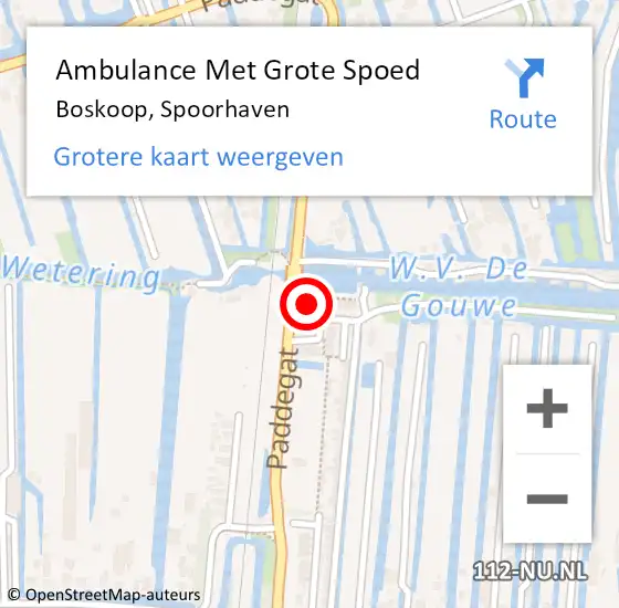 Locatie op kaart van de 112 melding: Ambulance Met Grote Spoed Naar Boskoop, Spoorhaven op 19 november 2023 11:12