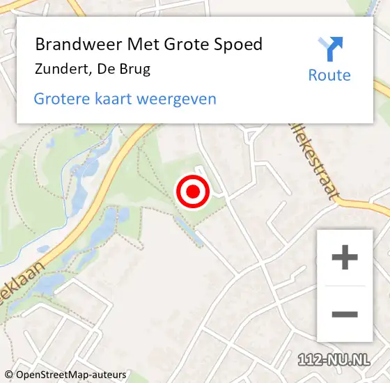 Locatie op kaart van de 112 melding: Brandweer Met Grote Spoed Naar Zundert, De Brug op 19 november 2023 11:31