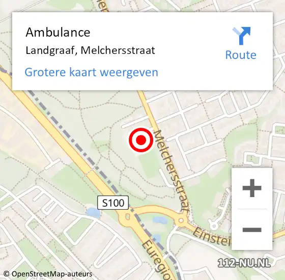 Locatie op kaart van de 112 melding: Ambulance Landgraaf, Melchersstraat op 15 september 2014 20:43