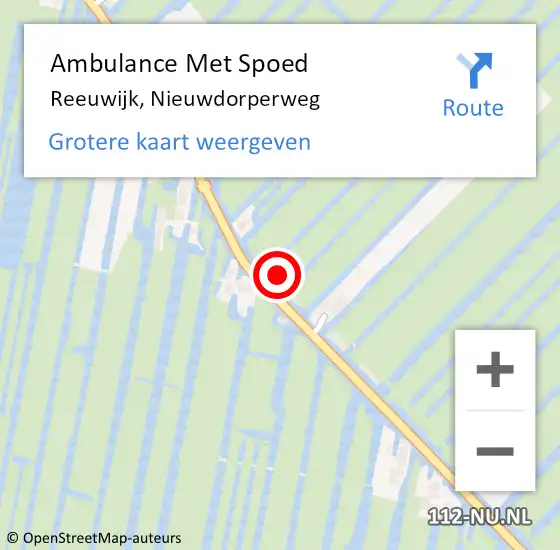 Locatie op kaart van de 112 melding: Ambulance Met Spoed Naar Reeuwijk, Nieuwdorperweg op 19 november 2023 13:19