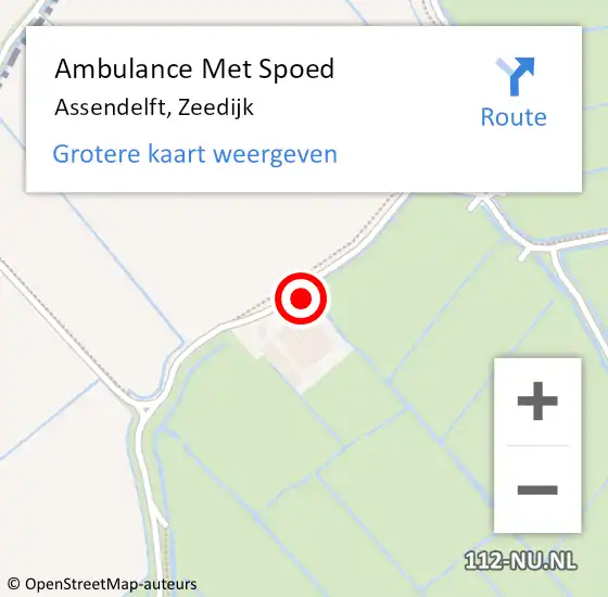 Locatie op kaart van de 112 melding: Ambulance Met Spoed Naar Assendelft, Zeedijk op 19 november 2023 14:12