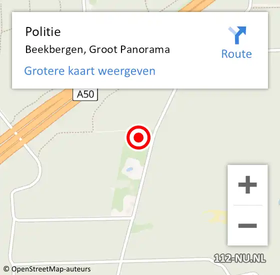 Locatie op kaart van de 112 melding: Politie Beekbergen, Groot Panorama op 19 november 2023 14:42