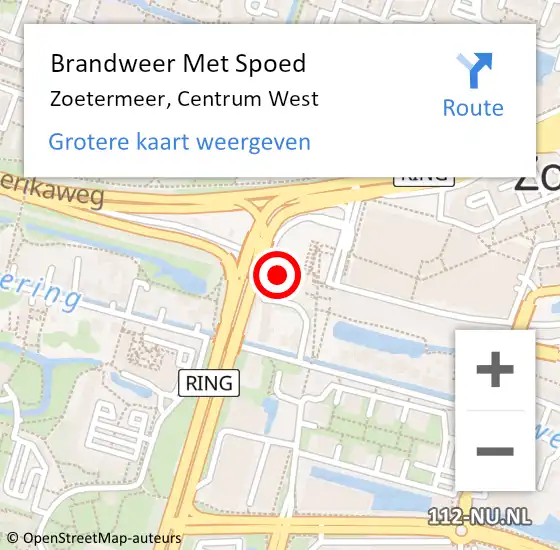 Locatie op kaart van de 112 melding: Brandweer Met Spoed Naar Zoetermeer, Centrum West op 19 november 2023 14:44