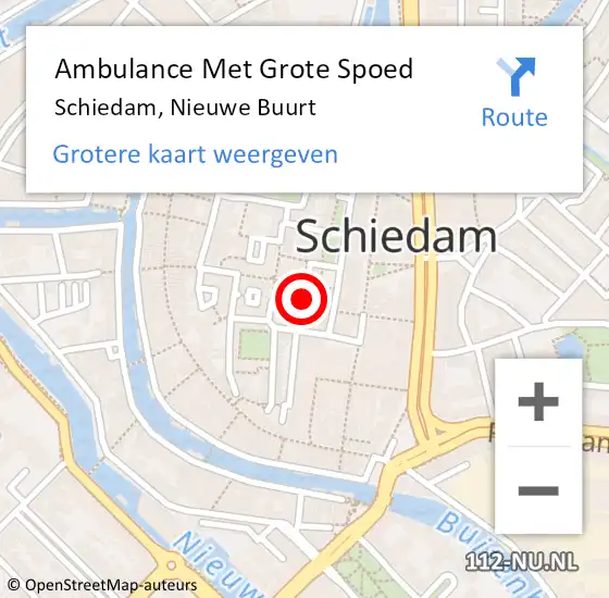 Locatie op kaart van de 112 melding: Ambulance Met Grote Spoed Naar Schiedam, Nieuwe Buurt op 19 november 2023 15:47