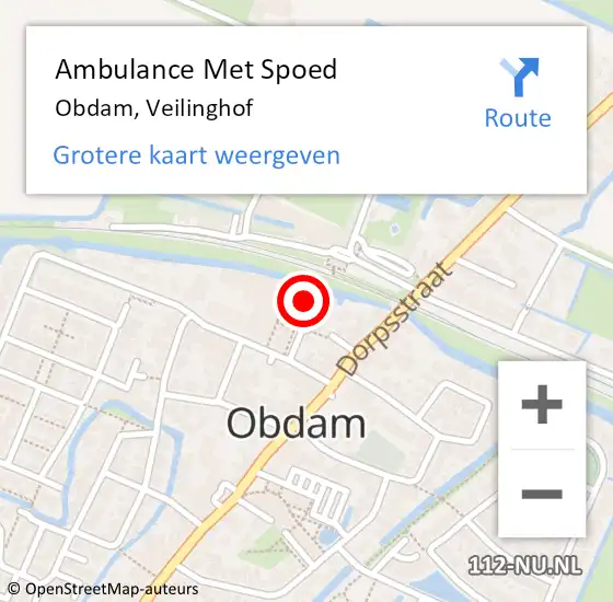 Locatie op kaart van de 112 melding: Ambulance Met Spoed Naar Obdam, Veilinghof op 19 november 2023 16:26