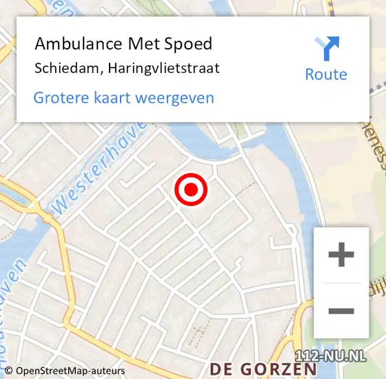 Locatie op kaart van de 112 melding: Ambulance Met Spoed Naar Schiedam, Haringvlietstraat op 19 november 2023 17:01