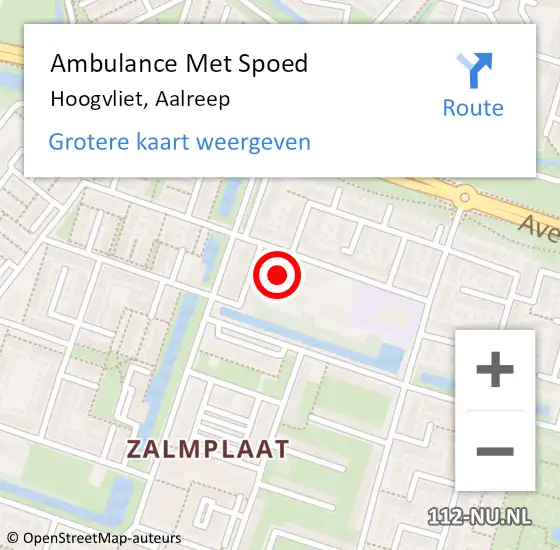 Locatie op kaart van de 112 melding: Ambulance Met Spoed Naar Hoogvliet, Aalreep op 19 november 2023 17:36