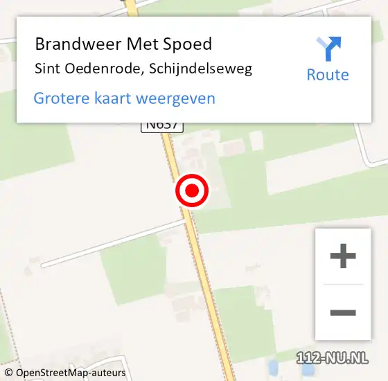 Locatie op kaart van de 112 melding: Brandweer Met Spoed Naar Sint Oedenrode, Schijndelseweg op 19 november 2023 18:15