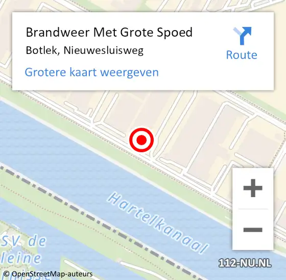 Locatie op kaart van de 112 melding: Brandweer Met Grote Spoed Naar Botlek, Nieuwesluisweg op 19 november 2023 18:39