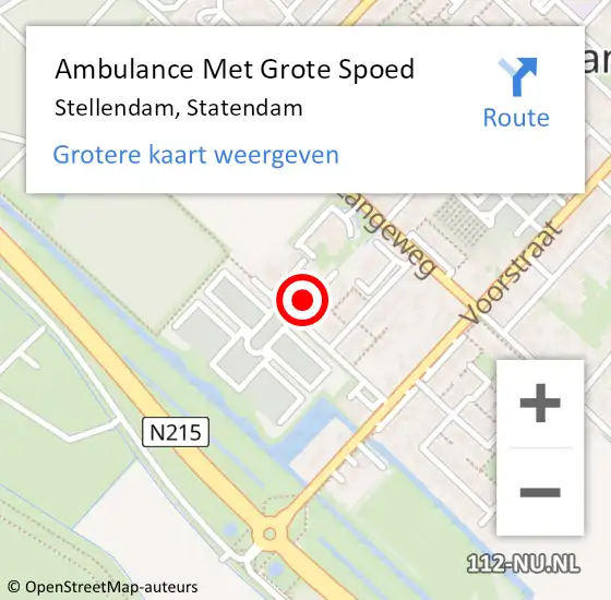 Locatie op kaart van de 112 melding: Ambulance Met Grote Spoed Naar Stellendam, Statendam op 19 november 2023 19:22