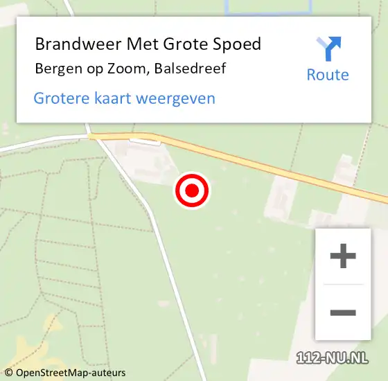 Locatie op kaart van de 112 melding: Brandweer Met Grote Spoed Naar Bergen op Zoom, Balsedreef op 19 november 2023 20:17