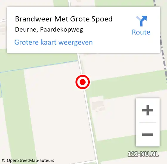 Locatie op kaart van de 112 melding: Brandweer Met Grote Spoed Naar Deurne, Paardekopweg op 19 november 2023 21:14