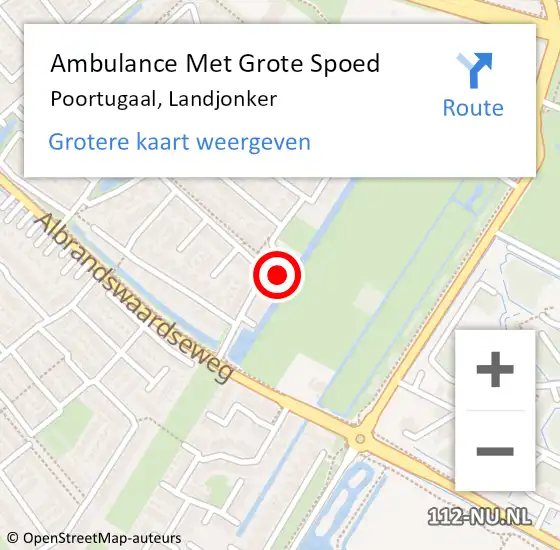 Locatie op kaart van de 112 melding: Ambulance Met Grote Spoed Naar Poortugaal, Landjonker op 19 november 2023 22:32