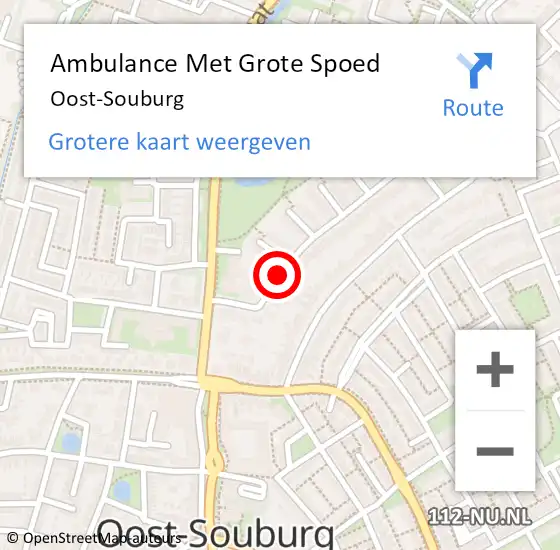 Locatie op kaart van de 112 melding: Ambulance Met Grote Spoed Naar Oost-Souburg op 19 november 2023 23:06