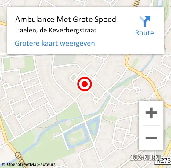 Locatie op kaart van de 112 melding: Ambulance Met Grote Spoed Naar Haelen, de Keverbergstraat op 19 november 2023 23:13