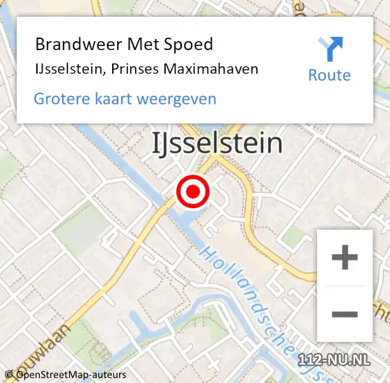 Locatie op kaart van de 112 melding: Brandweer Met Spoed Naar IJsselstein, Prinses Maximahaven op 20 november 2023 00:09