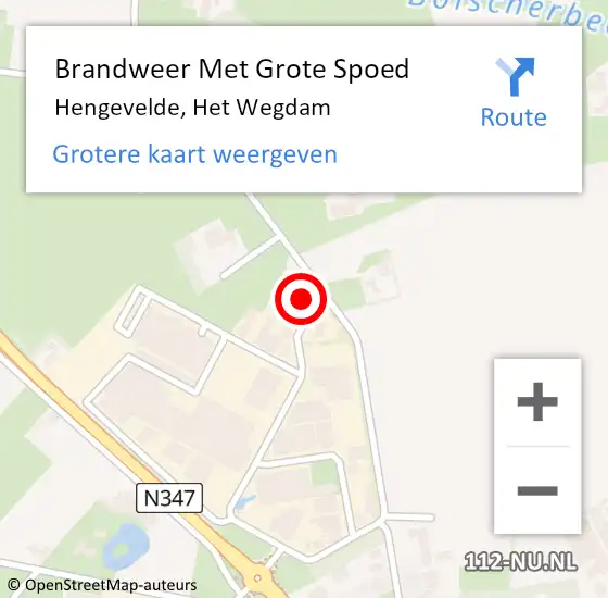 Locatie op kaart van de 112 melding: Brandweer Met Grote Spoed Naar Hengevelde, Het Wegdam op 20 november 2023 00:42