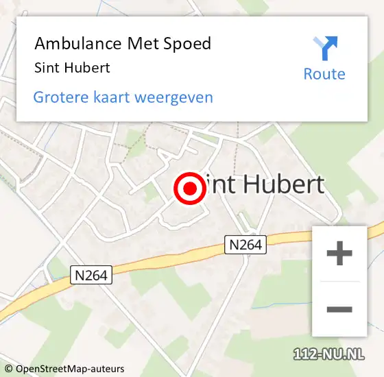 Locatie op kaart van de 112 melding: Ambulance Met Spoed Naar Sint Hubert op 20 november 2023 02:25