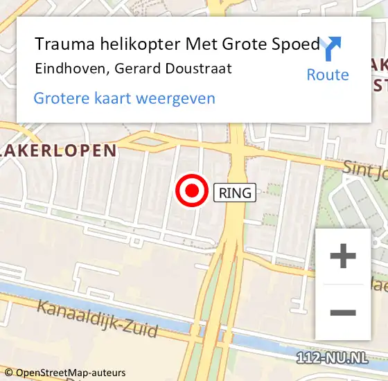 Locatie op kaart van de 112 melding: Trauma helikopter Met Grote Spoed Naar Eindhoven, Gerard Doustraat op 20 november 2023 05:59