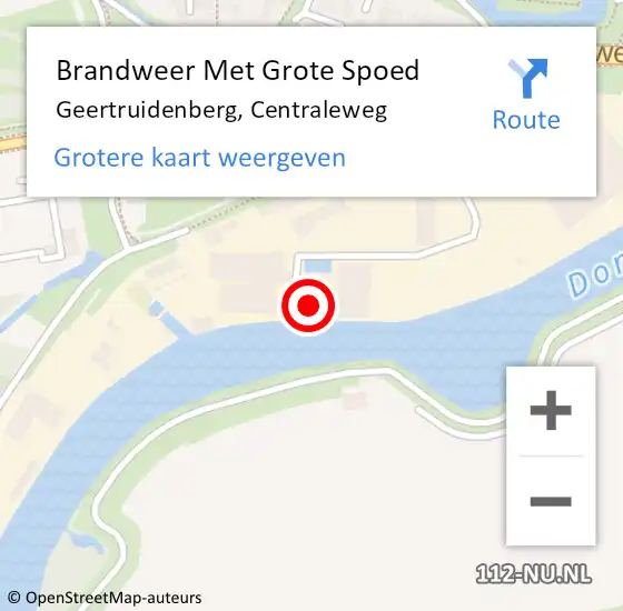 Locatie op kaart van de 112 melding: Brandweer Met Grote Spoed Naar Geertruidenberg, Centraleweg op 20 november 2023 06:40