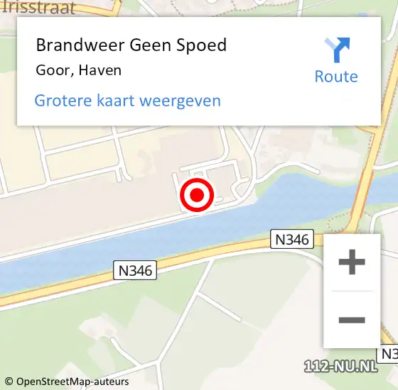 Locatie op kaart van de 112 melding: Brandweer Geen Spoed Naar Goor, Haven op 20 november 2023 06:52