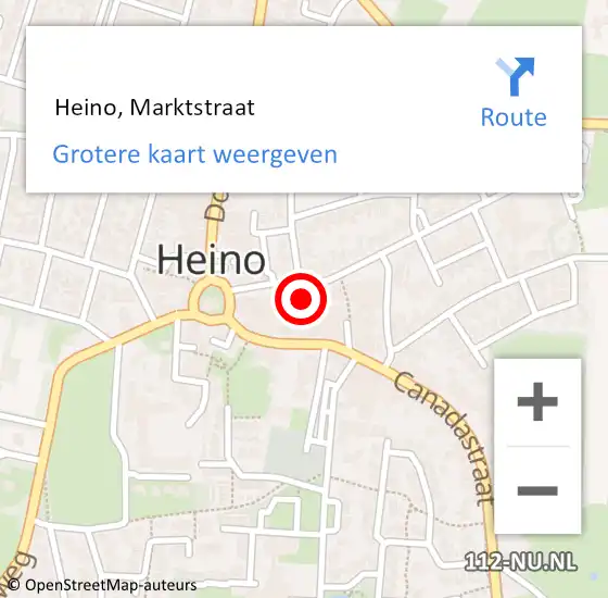 Locatie op kaart van de 112 melding:  Heino, Marktstraat op 15 september 2014 22:31