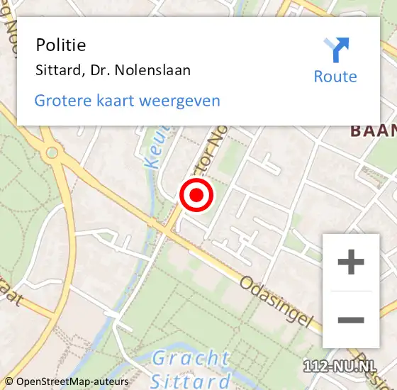 Locatie op kaart van de 112 melding: Politie Sittard, Dr. Nolenslaan op 20 november 2023 07:39