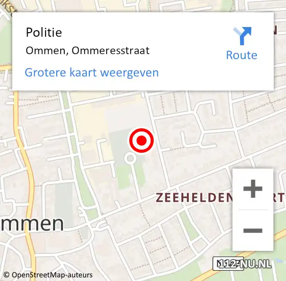 Locatie op kaart van de 112 melding: Politie Ommen, Ommeresstraat op 20 november 2023 09:40