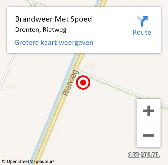 Locatie op kaart van de 112 melding: Brandweer Met Spoed Naar Dronten, Rietweg op 20 november 2023 09:41